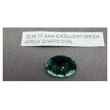 22.85 CT Green Quartz Oval