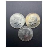 Three Kennedy Half Dollars