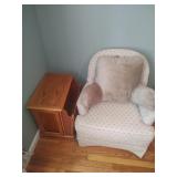 Armchair and Side Table with Magazine Rack