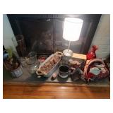 Assorted Decorative Items and Lamp