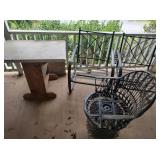 3 Outdoor Chairs and Homemade Table