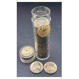 Roll of 1957 P Jefferson Silver Dimes BU