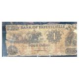 $4 Bank of Fayetteville Note