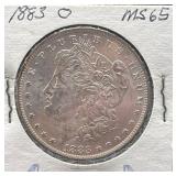 1883-O Morgan Silver Dollar MS65