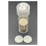 Tube of Roosevelt Silver Dimes BU
