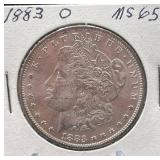 1883-O Morgan Silver Dollar MS65