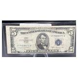1953-B $5 Silver Certificate Miscut Error