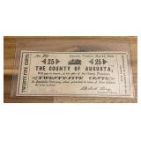 1862 Augusta County 25ï¿½ Note