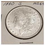 1880-S Morgan Silver Dollar MS65