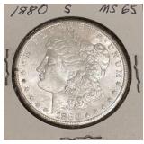 1880-S Morgan Silver Dollar MS65