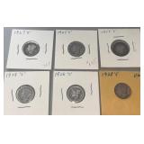 6pc Mercury Silver Dimes