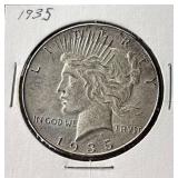 1935 Peace Silver Dollar Coin