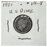 1901 U.S. Silver Barber Dime