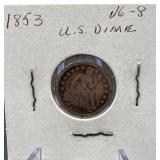 1853 U.S. Liberty Seated Silverï¿½Dime