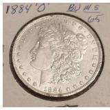 1884-O Morgan Silver Dollar BU MS65