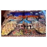 Woven Tapestry with Peacock Motif