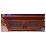 Wood Console Cabinet with Glass Doors