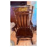 Wooden Rocking Chair with Painted Detail