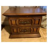 Wooden Two-Drawer End Table