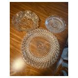 Three Pressed Glass Plates