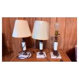 Three Marble base Table Lamps