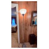 Silver Floor Lamp with Frosted Shade