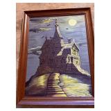 Framed 27x21 Painting of Gothic House