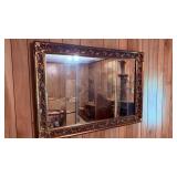 Ornate Rectangular Mirror With Gilded Frame