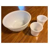 Vintage Fire-King Mixing Bowl and Two Mugs