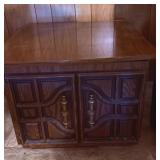 Wooden Side Table with Hinged Door