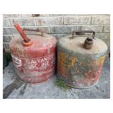 Two Vintage Galvanized Gasoline Cans