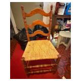 Ladder Back Chair with Rush Woven Seat