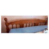 Oak Queen Bed Frame with Linens