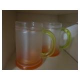 Frosted Mugs With Neon Handles