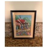 Framed Cottage Embroidery Artï¿½8ï¿½10