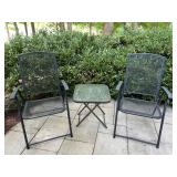 Metal Mesh Folding Chair Set