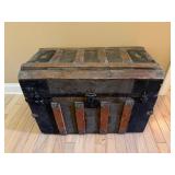 Vtg Wood/Metal Steamer Trunkï¿½32ï¿½18.5ï¿½22