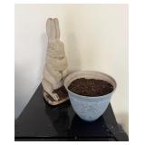 Rabbit Statue and Planter Set