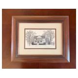 Framed Pen and Ink Artwork..15.5ï¿½12.5