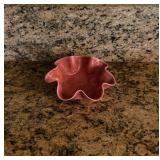 Vtg Ruby Red Ruffled Edge Dishï¿½6ï¿½2