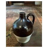 Vtg Ceramic Brown & White Jug 9.5ï¿½