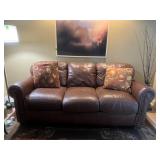 Brown Leather Sleeper Sofa 74ï¿½x38ï¿½x38