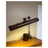 Vtg Brown Desk Lamp 37ï¿½ w/Penholder 5.5ï¿½