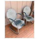 Vtg Metal Patio Chairsï¿½21x26x33