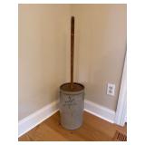 Stoneware Churn w/Wooden Lidï¿½9.5ï¿½38