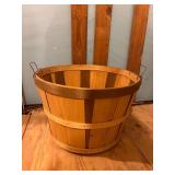 Wooden Basket with Metal Handles