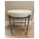 Oval Metal Stool With Cushionï¿½17.5ï¿½13.5ï¿½19.5