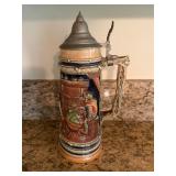 Vtg German Beer Stein With Lidï¿½13.5