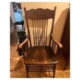 Vtg Wooden Spindle Back Rocking Chair 24ï¿½x18ï¿½x44ï¿½