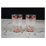 Pair of Libbey White & Pink Starburst Tumblers